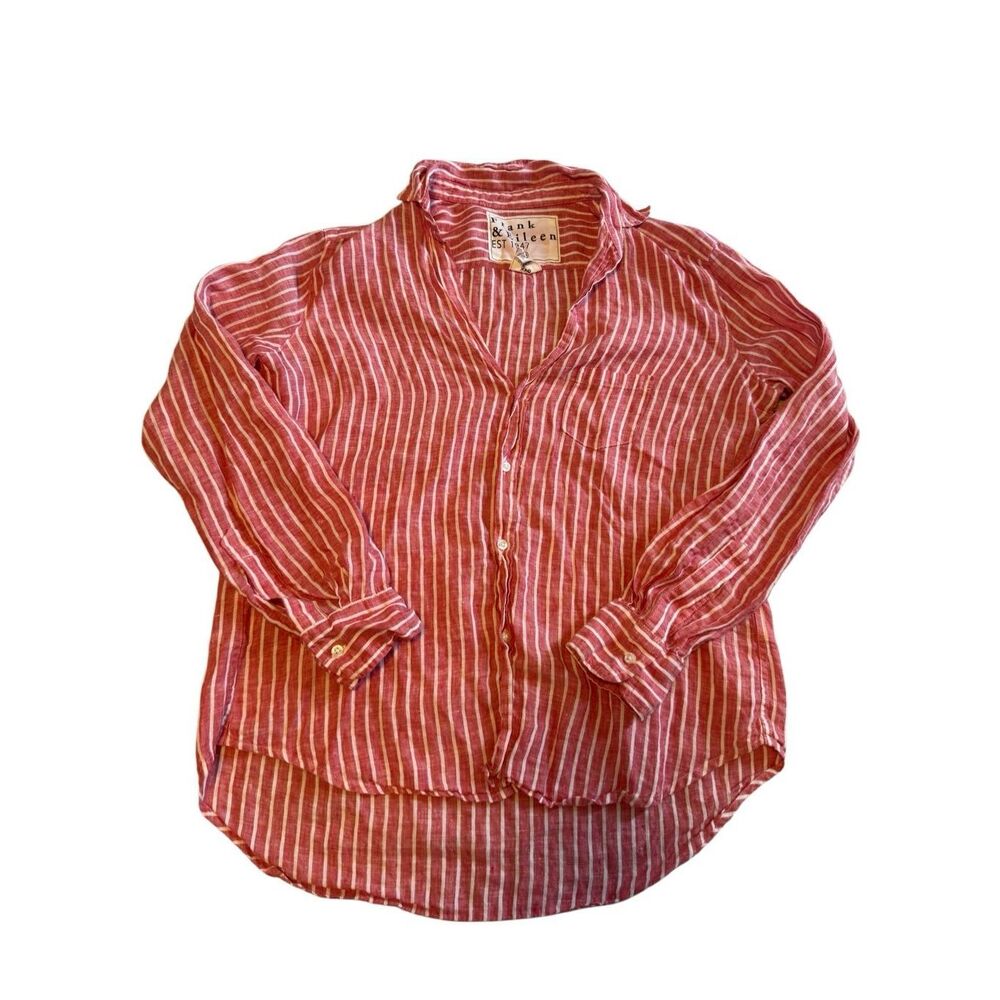 Frank & Eileen size XS oversized Eileen linen stripe button up - EUC - Picture 1 of 6